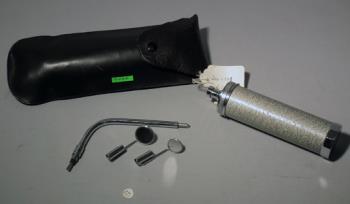 Laryngoscope, in leather case